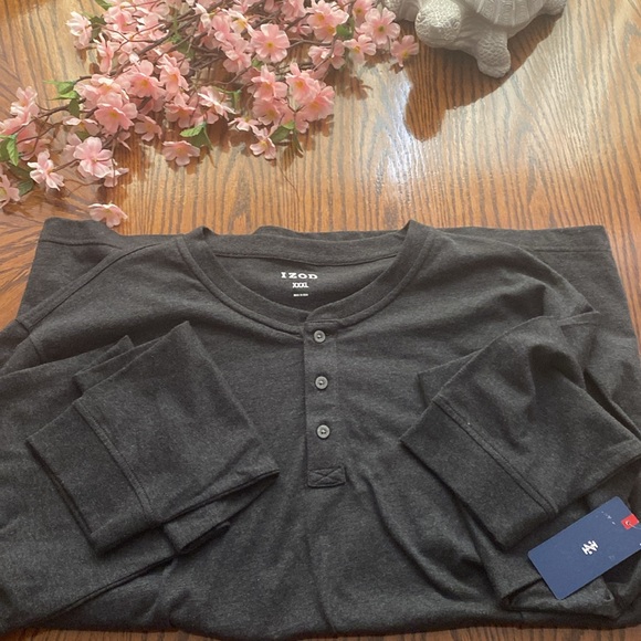 NWT IZOD XXXL Button Up Long Sleeve Jersey Henley - Picture 4 of 5
